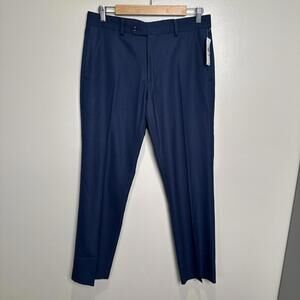 Perry Ellis Portfolio Men's 32x30 Slim-Fit Comfort Stretch Blue Dress Pants NWT